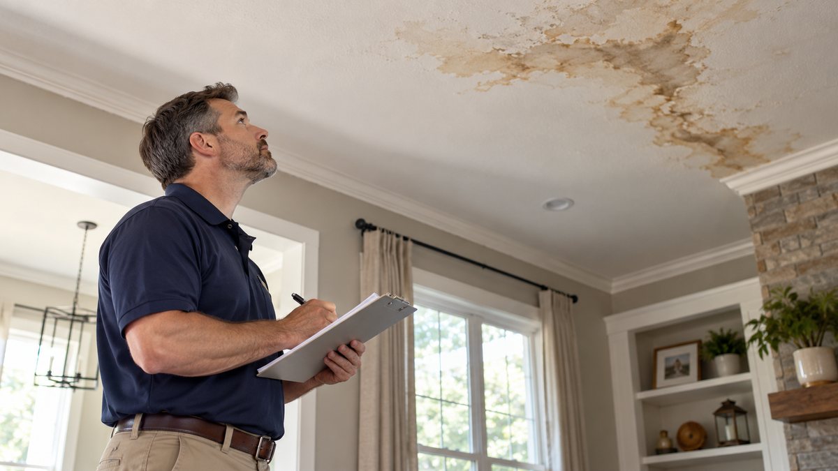 Home inspector checking a Pearland TX home for common inspection red flags