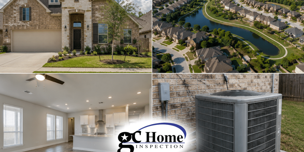 1 Home inspection in Pearland TX featuring exterior, neighborhood, interior living space, and HVAC system evaluation